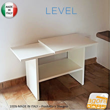 Carica l'immagine nel visualizzatore di Gallery, Tavolino Comodino Panchetta Servetto x Stampante Ufficio Relax Soggiorno LEVEL b.co