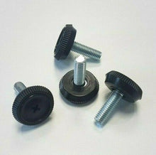 Carica l'immagine nel visualizzatore di Gallery, PIEDI PIEDE PIEDINO FILETTATO M8x24MM PLASTICA NERA D28x10 X MOBILI TELAI foto