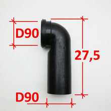 Carica l'immagine nel visualizzatore di Gallery, RACCORDI SCARICO CURVA VASI SOSPESI D90XL27,5/40 MANICOTTO PROLUNGA D90XL18 NERO dimensioni