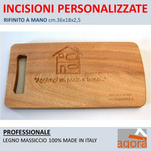 Carica l'immagine nel visualizzatore di Gallery, TAGLIERE LEGNO MASSICCIO IDEE REGALO CON INCISIONE PERSONALIZZATA X BAR E CUCINA