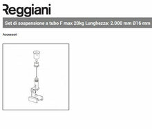 Carica l'immagine nel visualizzatore di Gallery, KIT SOSPENSIONE LAMPADA 2 mt PER BINARIO ELETTRIFICATO REGGIANI BIANCO CROMATO FUNE ACCIAIO