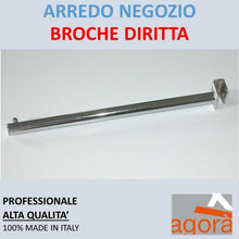 Carica l'immagine nel visualizzatore di Gallery, GANCI DIRITTI BROCHE ATTREZZATURA NEGOZI 35 CM CROMATI MENSOLA ATTACCO TUBOLARE arredo