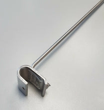 Carica l'immagine nel visualizzatore di Gallery, GANCI CROMATI ARREDAMENTO NEGOZI BROCHE 25 CM PORTABLISTER X TUBO BARRA OVALE cromo satinato