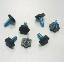 Carica l'immagine nel visualizzatore di Gallery, 100pz PIEDI PIEDE PIEDINO FILETTATO M6X16MM PLASTICA NERA D17x5 X MOBILI E TELAI filetto metrico