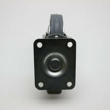 Carica l'immagine nel visualizzatore di Gallery, RUOTA GIREVOLE IN GOMMA GRIGIA DIAMETRO 100 MM 10CM CON PIASTRA 90x70MM CON FRENO E SENZA FRENO RUOTE AVO SERIE 155 - 155BIS CROMATA ANTITRACCIA ANTIFILO ANTIMACCHIA SU CUSCINETTI VISTA PIASTRINA