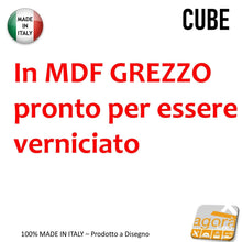 Carica l'immagine nel visualizzatore di Gallery, Comodino Tavolino Panchetta CUBE Servetto Pianetto Table con vano a giorno opz.ruote.