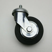 Load image into Gallery viewer, 4pz RUOTE RUOTA D80mm CON PERNO FILETTATO M10x15 C/FRENO S/FRENO CROMATA GIREVOLE vista 1