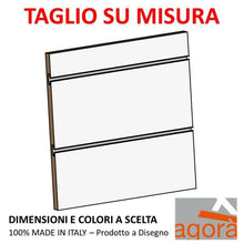Carica l'immagine nel visualizzatore di Gallery, PANNELLO DOGATO A MISURA X ARREDAMENTO NEGOZIO ESPOSIZIONE GANCI PROFILI ALLUMINIO.