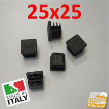 Carica l'immagine nel visualizzatore di Gallery, 10 pz TAPPI QUADRATI 25x25 COPRITESTA NERO PUNTALE PLASTICA