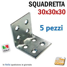 Carica l'immagine nel visualizzatore di Gallery, 5x squadretta zincata 30x30 spessore 2mm