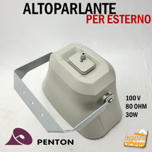 Carica l'immagine nel visualizzatore di Gallery, DIFFUSORE MUSICALE PER ESTERNO PENTON MSH30T RESISTENTE ALL'ACQUA 100V 8OHM 30W GRIGIO CHIARO penton usa cassa