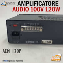 Carica l'immagine nel visualizzatore di Gallery, AMPLIFICATORE AUDIO AUSTRALIAN MONITOR ACM 120P 120W POWER AMPLIFIER 80 OHM 100V vista dietro