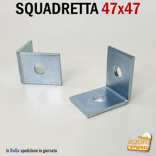 Carica l'immagine nel visualizzatore di Gallery, SQUADRETTA ZINCATA ACCIAIO ALTO SPESSORE 6 MM CON 2 FORI 1 FORO DIAMETRO 13MM PER BARRE ASOLATE VARIFIX