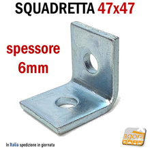 Carica l'immagine nel visualizzatore di Gallery, 25pz Squadretta di Assemblaggio mm 47x47x40 sp 6,0 Acciaio Zincato Forata Wurth angolare LASTRINA