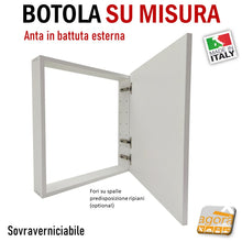 Carica l'immagine nel visualizzatore di Gallery, SPORTELLO BOTOLA INCASSO X CARTONGESSO MURO SU MISURA BT-EST ANTINA CON TELAIO