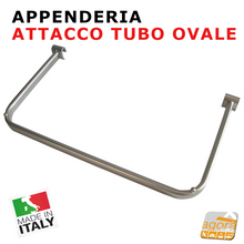 Carica l'immagine nel visualizzatore di Gallery, BARRA PARETE APPENDERIA X TUBO OVALE APPENDIABITI PORTA ABITI ARREDO NEGOZIO