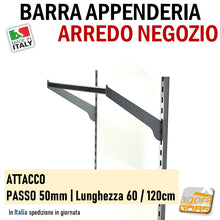 Carica l'immagine nel visualizzatore di Gallery, barra porta abiti appendi abiti per negozio su cave