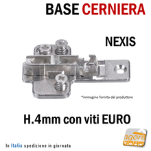 Carica l'immagine nel visualizzatore di Gallery, base cerniera wurth nexis a molla h 4 mm rapida rapid click