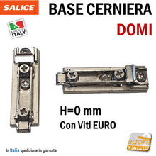 Carica l'immagine nel visualizzatore di Gallery, BASE PER CERNIERA A MOLLA SALICE LINEARE INNESTO RAPIDO REGOLABILE H=0 CON VITE EURO BAPGR09