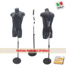 Carica l'immagine nel visualizzatore di Gallery, BASAMENTO PER MANICHINI PIANTANA REGOLABILE SUPPORTO BUSTO TORSO MEZZI BUSTI PER VETRINE VETRINA NEGOZIO ESPOSITIVO SARTORIALE ABITI ABBIGLIAMENTO