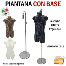 Carica l'immagine nel visualizzatore di Gallery, BASE PER MANICHINO BUSTO ALTEZZA REGOLABILE SUPPORTO COLLO D325 CROMATO