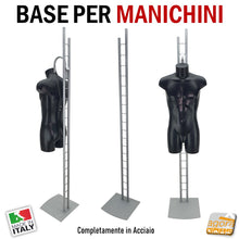 Carica l'immagine nel visualizzatore di Gallery, BASE PER MANICHINO BUSTO A SCALA SUPPORTO COLLO ALTEZZA 2MT GRIGIO GOFFRATO ROBUSTO