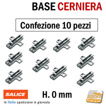 Carica l'immagine nel visualizzatore di Gallery, 2-10pz BASE REGOLABILE X CERNIERE A MOLLA SALICE H=0 INNESTO RAPIDO DA AVVITARE