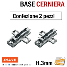 Carica l'immagine nel visualizzatore di Gallery, basetta base x cerniere salice cucica p32mm acciaio a molla