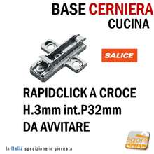 Carica l'immagine nel visualizzatore di Gallery, Basetta cerniera da avvitare duomatic SALICE 32mm rapida