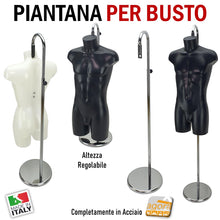 Carica l'immagine nel visualizzatore di Gallery, BASE PER MANICHINO BUSTO ALTEZZA REGOLABILE SUPPORTO COLLO D325 CROMATO supporto per esposizione abiti vetrina negozio busti torsi staffa manichino