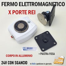 Load image into Gallery viewer, FERMO ELETTROMAGNETICO PER PORTE TAGLIAFUOCO REI CON PULSANTE DI SGANCIO CDVI VIR-A VIRA5024