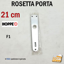 Carica l'immagine nel visualizzatore di Gallery, coppia rosette bocchette copertura accessori per maniglia alluminio hoppe originale completa grande lunga vecchio stile nuova