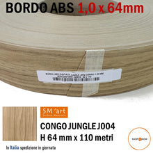 Carica l'immagine nel visualizzatore di Gallery, BORDO ABS SM'ART CONGO JUNGLE J004 1,0 X 64MM ROTOLO 110MT PER BORDATRICE pronta consegna