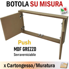 Carica l'immagine nel visualizzatore di Gallery, Portelli di ispezione ispezionabili su misura per pareti in cartongesso e muratura regolabili apertura push doppia anta grandi e piccoli da verniciare effetto rasomuro rasoparete