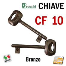 Carica l'immagine nel visualizzatore di Gallery, CF10 N10 chiavi porte porta CHIAVE X SERRATURA PORTA INTERNA BONAITI PATENT IN METALLO BRONZO BRONZATA PATENT - door keys door KEY X INTERNAL DOOR LOCK BONAITI PATENT METAL BRONZE BRONZE PATENT