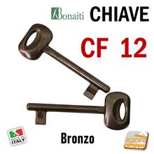 Carica l'immagine nel visualizzatore di Gallery, CF12 N12 chiavi porte porta CHIAVE X SERRATURA PORTA INTERNA BONAITI PATENT IN METALLO BRONZO BRONZATA PATENT - door keys door KEY X INTERNAL DOOR LOCK BONAITI PATENT METAL BRONZE BRONZE PATENT