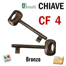 Carica l'immagine nel visualizzatore di Gallery, CF4 N4 chiavi porte porta CHIAVE X SERRATURA PORTA INTERNA BONAITI PATENT IN METALLO BRONZO BRONZATA PATENT - door keys door KEY X INTERNAL DOOR LOCK BONAITI PATENT METAL BRONZE BRONZE PATENT