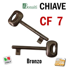 Carica l'immagine nel visualizzatore di Gallery, CF7 N7 chiavi porte porta CHIAVE X SERRATURA PORTA INTERNA BONAITI PATENT IN METALLO BRONZO BRONZATA PATENT - door keys door KEY X INTERNAL DOOR LOCK BONAITI PATENT METAL BRONZE BRONZE PATENT