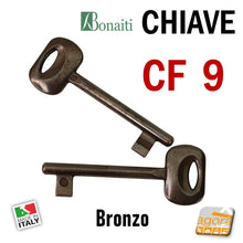 Carica l'immagine nel visualizzatore di Gallery, CF9 N9 chiavi porte porta CHIAVE X SERRATURA PORTA INTERNA BONAITI PATENT IN METALLO BRONZO BRONZATA PATENT - door keys door KEY X INTERNAL DOOR LOCK BONAITI PATENT METAL BRONZE BRONZE PATENT