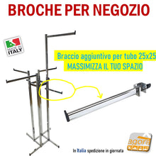 Carica l'immagine nel visualizzatore di Gallery, GANCI GANCIO BARRA BROCHE APPENDIABITI PORTABITO ACCESSORI ESPOSIZIONE NEGOZI ARREDO NEGOZIO ATTREZZATURA AGGIUNTIVO PER STENDER