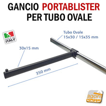 Carica l'immagine nel visualizzatore di Gallery, GANCI DIRITTI BROCHE 35 CM GRIGIO TBOV ATTREZZATURA PER ARREDAMENTO NEGOZI GANCIO ROBUSTO PER GRUCCIA