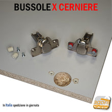 Carica l'immagine nel visualizzatore di Gallery, bussole in nylon per fissaggio di cerniere senza colla finitura neutra fornita di vite per il montaggio misura D10x11