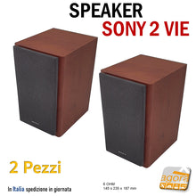 Carica l'immagine nel visualizzatore di Gallery, 2pz DIFFUSORE MUSICALE SONY SS-CNEZ50 CASSE AUDIO HIFI STEREO 2WAY NOCE RETTANGOLARI