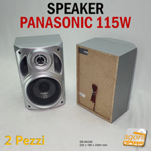 Carica l'immagine nel visualizzatore di Gallery, Coppia casse acustiche DIFFUSORE MUSICALE PANASONIC SB-AK240 CASSE AUDIO HIFI STEREO 115W ARGENTO RETTANGOLARI Speaker music Pro
