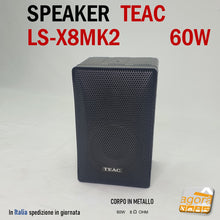 Carica l'immagine nel visualizzatore di Gallery, DIFFUSORE MUSICALE TEAC LS-X8MK2 CASSA AUDIO IN APPOGGIO 8 OHM 60W NERA IN METALLO CON STAFFA in coppia 2 pezzi