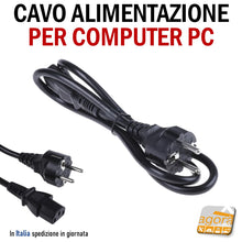 Load image into Gallery viewer, CAVO ALIMENTAZIONE COMPUTER SPINA PC SHUKO 1,8 MT NERA IEEC C13 CEE 7-7 2 metri per case pc fisso spina tedesca