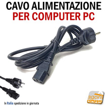 Load image into Gallery viewer, CAVO ALIMENTAZIONE COMPUTER SPINA PC SHUKO 1,8 MT NERA IEEC C13 CEE 7-7 2 metri per case pc fissp