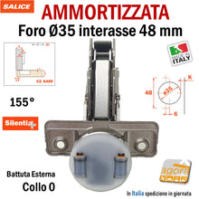 Carica l'immagine nel visualizzatore di Gallery, SELF-CLOSING Series 200 - 155° opening - SALICE C2AKAE9 COLLO 0 SERIE 200 SOFT CLOSE AMMORTIZZATA