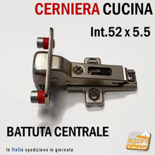 Carica l'immagine nel visualizzatore di Gallery, CERNIERA WURTH CON PERNI ROSSI PER CUCINA MOBILI ANTE LEGNO FORO 35MM