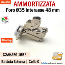 Carica l'immagine nel visualizzatore di Gallery, 8053468025148 SALICE SERIE 200 AMMORTIZZATA C2AKAE9 - 155 GRADI AKA - GROSSA FORO 35MM DA AVVITARE